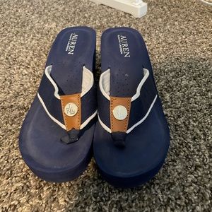 Ralph Lauren platform flip flops